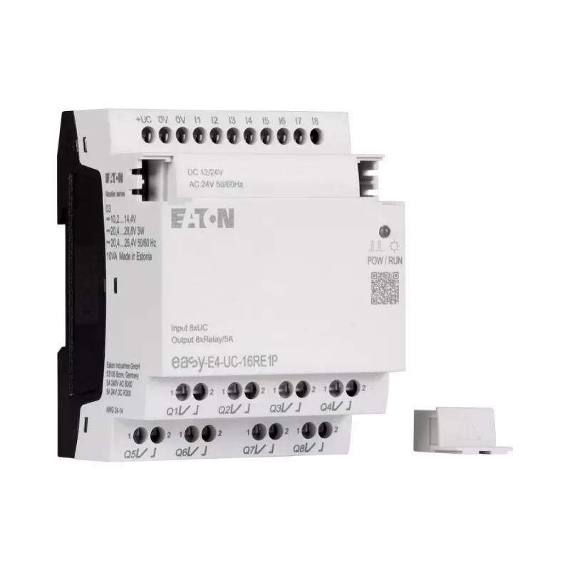Eaton EASY-E4-UC-16RE1P išmaniosios relės plėtimo modulis, 8 skaitmeniniai įėjimai, 8 relių išėjimai, DIN bėgelis 197511