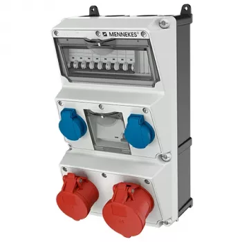 MENNEKES AMAXX lizdų blokas, IP44, 32 A, 400 V, 2x CEE + 2x Schuko, RCD 930080