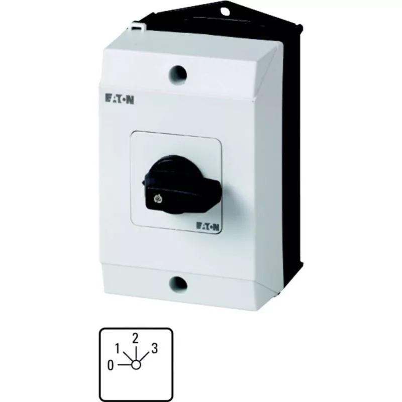 Eaton T0-2-8241/I1 1 polių pagrindinis jungiklis, 20 A, 690 V AC, juodas/baltas 207107