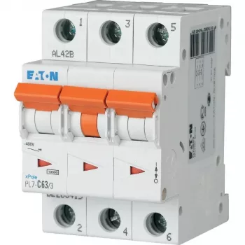 Eaton PXL-C63/3 automatinis grandinės pertraukiklis, 3 polų, C 63A, 6kA, 236432