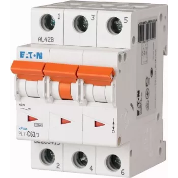 Eaton PXL-C63/3 automatinis grandinės pertraukiklis, 3 polų, C 63A, 6kA, 236432