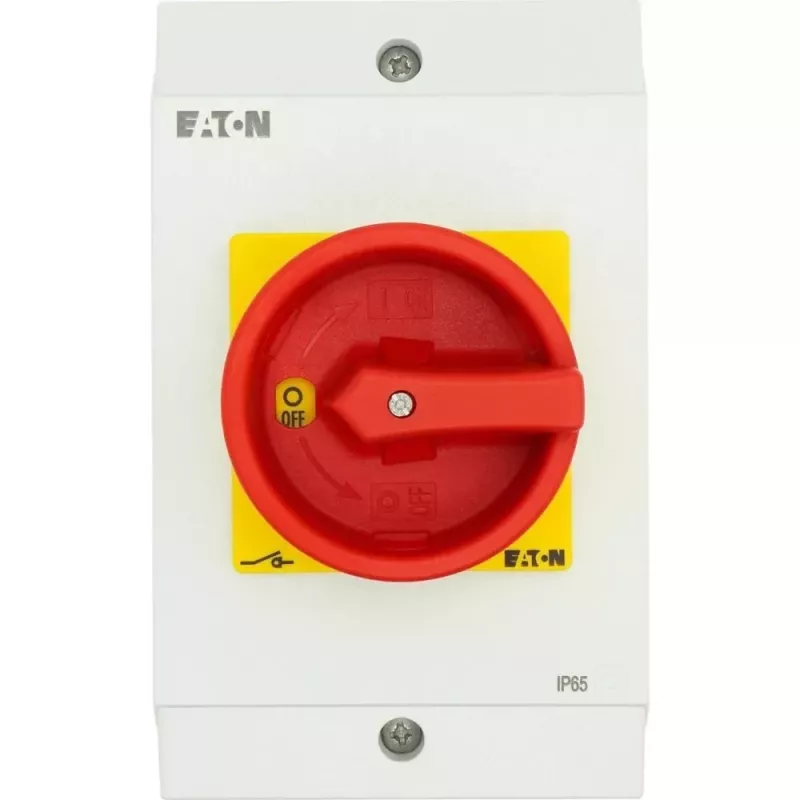 Eaton P1-25/I2-SI/HI11 3 polių pagrindinis jungiklis 25A 690V AC, įleidžiamas, IP65 priekis, baltas 207310