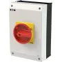 Eaton P3-63/I4/SVB/N 3 polių avarinio išjungimo pagrindinis jungiklis, 63 A, raudonas/geltonas 207349