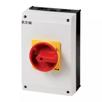 Eaton P3-63/I4/SVB/N 3 polių avarinio išjungimo pagrindinis jungiklis, 63 A, raudonas/geltonas 207349