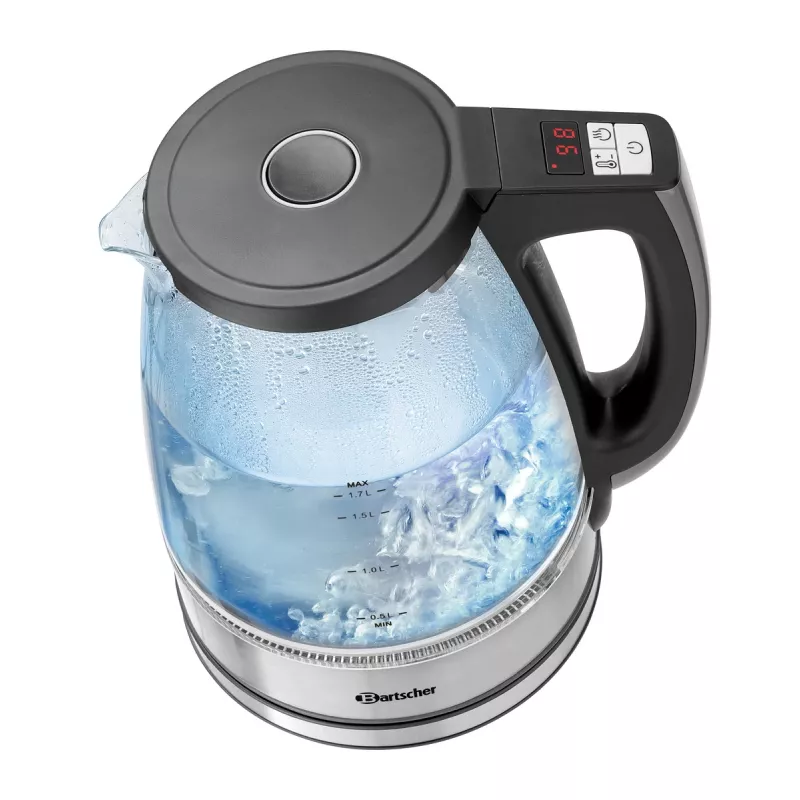 Bartscher stiklinis virdulys 1,7 l su 6 temperatūros nuostatomis ir LED ekranu 200135
