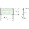Eaton M22-E3Q aliumininis valdymo pulto korpusas, pilkas, 3 išpjovos, IP65 216544