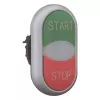 Eaton M22-DDL-GR-GB1/GB0 apšviestas mygtukas, žalias/raudonas, fiksuojamas, 1 N/O + 1 N/C, 24V AC/DC LED, IP66, plastikinis 216702