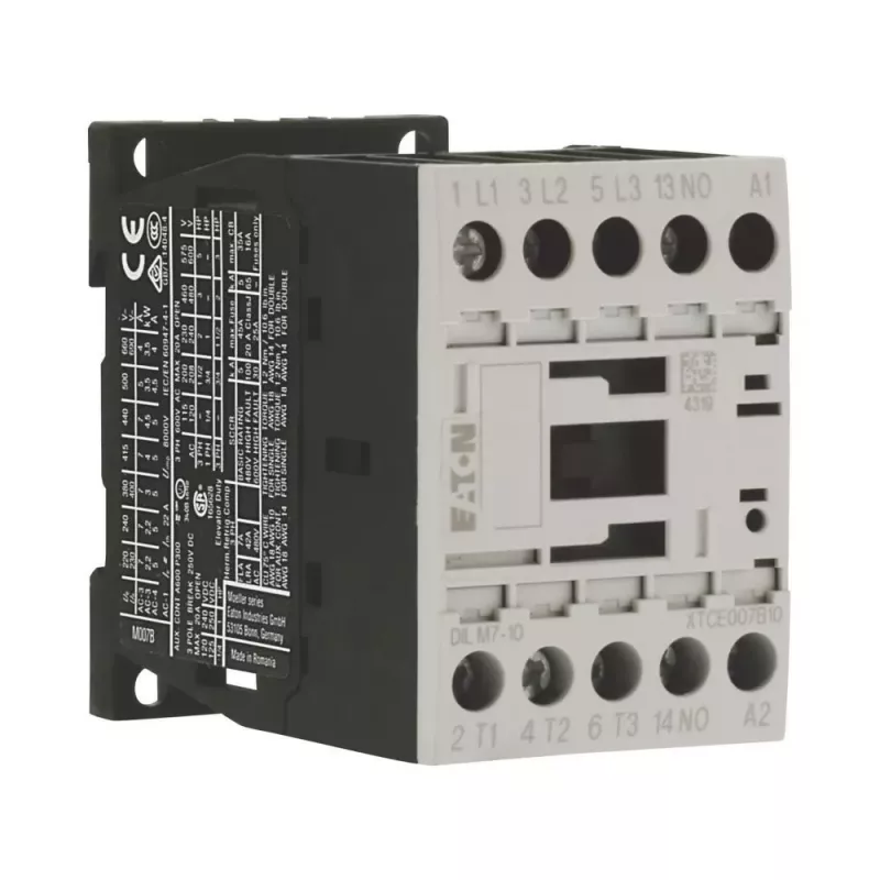 Eaton DILM7-10 3 polių kontaktoriuss, 230V 50Hz / 240V 60Hz ritė, 1NO pagalbinis, 3kW AC-3 400V 276550