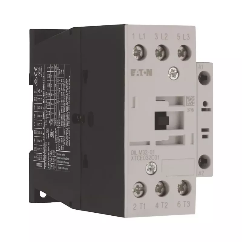 Eaton DILM32-01(RDC24) galios kontaktorius, 3 polių, 32 A, 24-27 V DC ritė, 1 NC pagalbinis kontaktas 277306