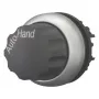 Eaton M22-WR-X91 selektoriaus jungiklio pavara, sukamasis rankenėlė, 2 padėčių, fiksuojamoji, juodas plastikinis priekinis žiedas, 22,5 mm