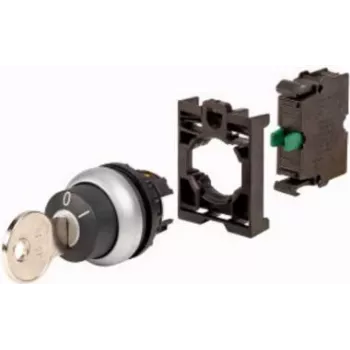 Eaton M22-WS-K10-BVP raktu valdomas perjungiklio aktuatas, 2 padėtys, fiksuojamas, juodas plastikinis priekinis žiedas, raktas K10, 22,5 mm 110921