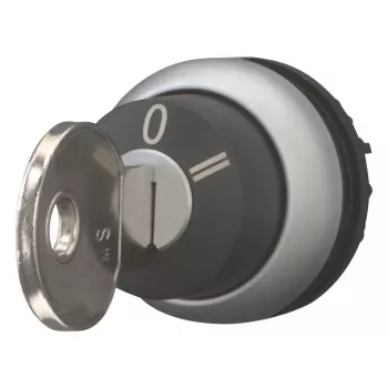 Eaton M22-WRS3-MS2 raktinis perjungiklis su 3 padėtimis, fiksuojamasis, juodas, titano spalvos apvadas, 22,5 mm 111773