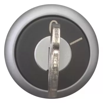 Eaton M22-WRS-MS2 raktinis pasukimo jungiklis, 2 padėtys, fiksuojamas, titano spalvos priekinis žiedas, MS2 raktas, 22,5 mm montavimas 111778