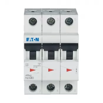 Eaton FAZ-C6/3 6 A 3 polių C charakteristikos automatinis jungiklis (MCB), 6 kA 278867
