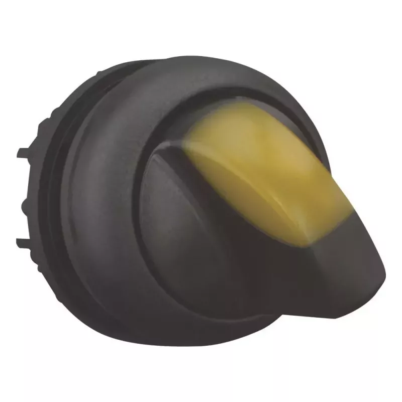 Eaton M22S-WLKV-Y 3 padėčių selektoriaus jungiklio aktuatas, juodas, plastikinis priekinis žiedas 284543