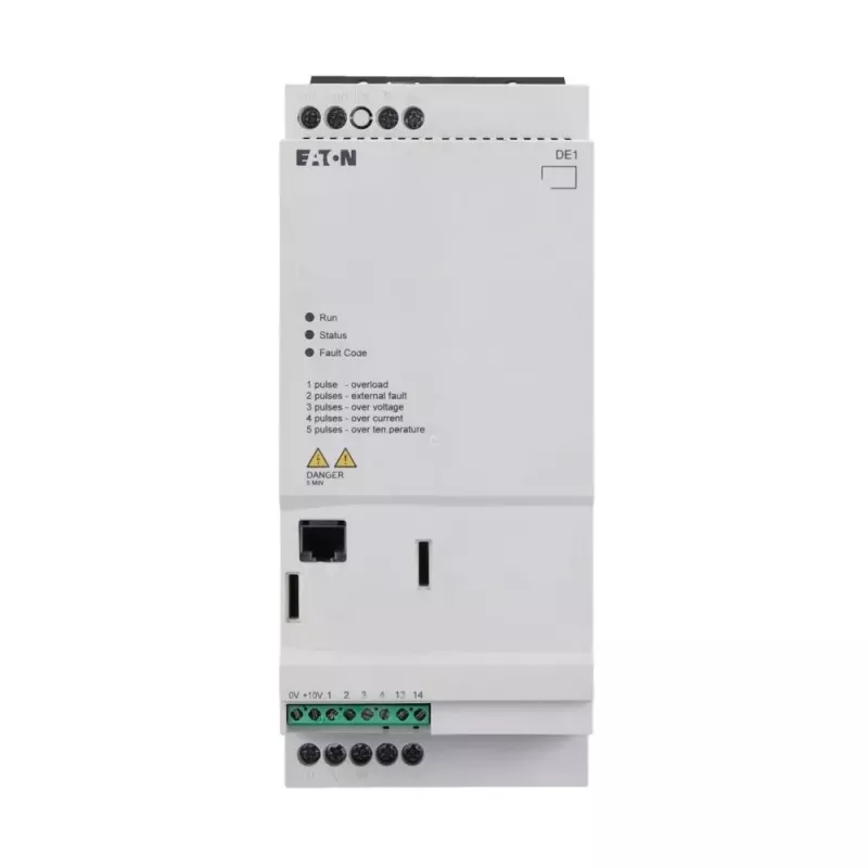 Eaton DE1-34016FN-N20N kintamo greičio starteris, 7,5 kW, 16 A, 380-480 V, IP20, juodas/baltas 174340