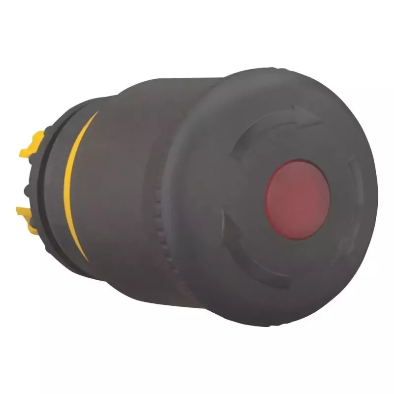 EATON M22S-PVLT apšviestas avarinio sustabdymo mygtuko aktuaratorius, atleidžiamas pasukus, juoda grybo formos galvutė, 38 mm, IP66/IP67/IP69K 271540