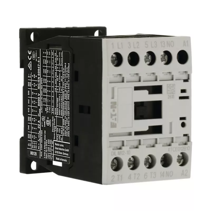 EATON DILM12-10 galios kontaktorius 24V 50/60Hz 3 polių 12A 1NO pagalbinis 276834
