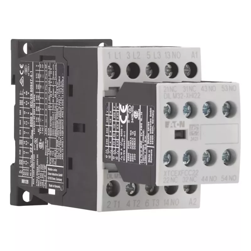 Eaton DILM12-32 230 galios kontaktorius, 3 polių, 5,5 kW, 230 V AC ritė 276935