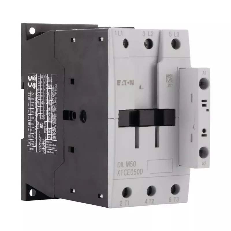 Eaton DILM50(RDC24) 3 polių kontaktorių, 24 V DC ritė, 50 A AC-3, 22 kW, 1NO+1NC 277844