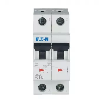 Eaton FAZ-B6/2 modulinis automatinis jungiklis (MCB), 2 polių, 6 A, B tipo, 10 kA 278728