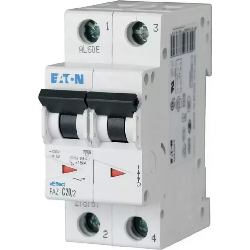 EATON FAZ-K25/2 automatinis grandinės pertraukiklis (MCB), K charakteristika, 25 A, 2 polių, 10 kA 278800