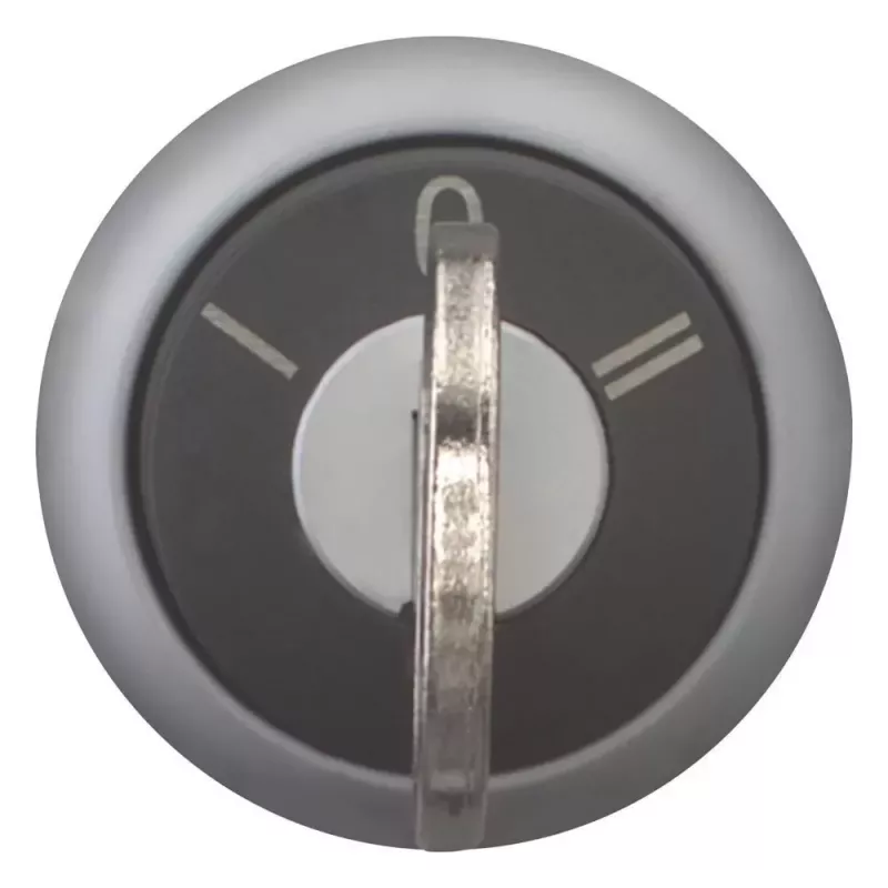 Eaton M22-WRS3 raktu valdomas selektoriaus jungiklio aktorius, 3 padėčių fiksuotas, plastikinis juodas priekinis žiedas, 22,5 mm 216900