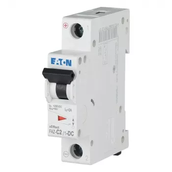 Eaton FAZ-C2/1-DC miniatiūrinis automatinis jungiklis, 1 polių, 2 A, C charakteristikos, 220 V DC, 10 kA 279122