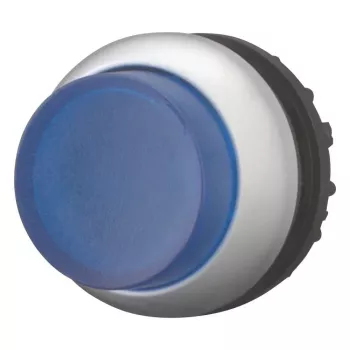 Eaton M22-DLH-B plokščia mygtuko galvutė, mėlyna, titano apvadas, 22,5 mm 216973