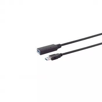 S CONN MAXIMUM CONNECTIVITY aktyvus USB 3.0 prailginimo kabelis, USB-C male į USB-A female, 5 Gbps, 5 m, juodas 13-39055