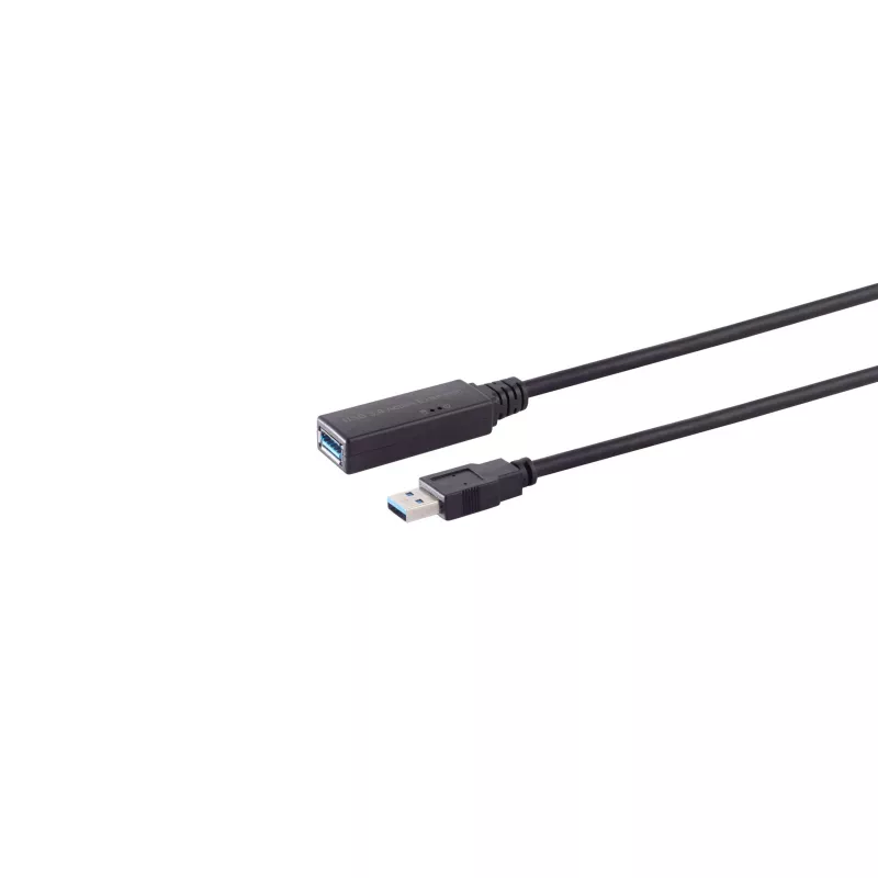 S CONN MAXIMUM CONNECTIVITY aktyvus USB 3.0 prailginimo kabelis, USB-C male į USB-A female, 5 Gbps, 5 m, juodas 13-39055