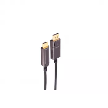 SHIVERPEAKS BS30-20075 aktyvus optinis DisplayPort į HDMI adapterio kabelis, 4K60, 10 m, juodas