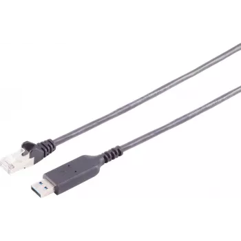 S CONN MAXIMUM CONNECTIVITY USB-A į RJ45 Gigabit Ethernet tinklo adapterio kabelis, 2 m, juodas 13-52035