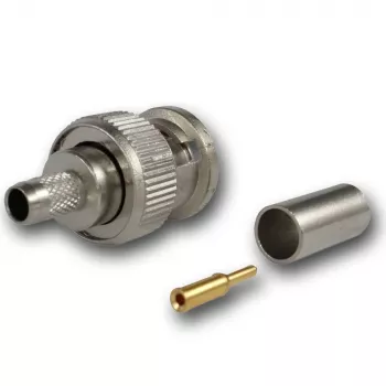 Telegärtner BNC crimp plug 50 Ohm, skirtas RG-58 C/U, tiesus, auksu/nikeliu dengtas, 1 vnt. J01000A1255Z