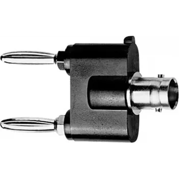 Telegärtner matavimo adapteris BNC moteriškas į 4 mm bananų kištukus, juodas/sidabrinis J01008A0620