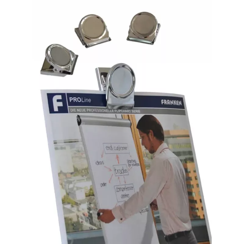 FRANKEN HMC35 magnetinis sąvaržėlė, 40 x 35 mm, 500 g laikymo jėga, sidabrinė