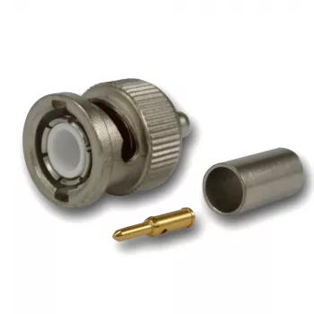 Telegärtner BNC crimp plug 50 Ohm, skirtas RG-58 C/U, nikelis/auksas, 4 GHz J01000L1255Z