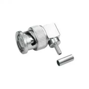 Telegärtner BNC 90° kampinis suspaudžiamasis jungtis 75 Ohm RG-59 B/U kabeliui, lituojamas/suspaudžiamas, vyriškas, 1 vnt. J01002A1356
