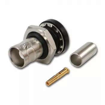 Telegärtner BNC kabelio lizdas Crimp G01 50 omų, Crimp/Crimp, izoliuotas flanšas, A1305, Z04, G01 (RG-58 C/U) - 5 vnt.