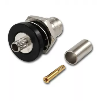 Telegärtner BNC kabelio lizdas Crimp G01 50 omų, Crimp/Crimp, izoliuotas flanšas, A1305, Z04, G01 (RG-58 C/U) - 5 vnt.
