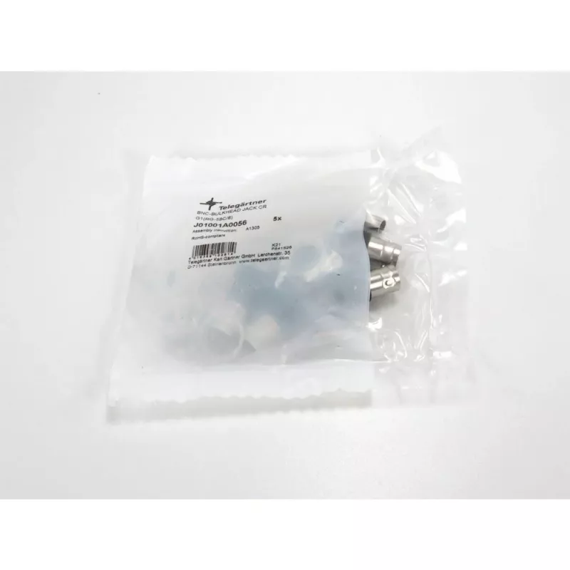 Telegärtner BNC kabelio lizdas Crimp G01 50 omų, Crimp/Crimp, izoliuotas flanšas, A1305, Z04, G01 (RG-58 C/U) - 5 vnt.