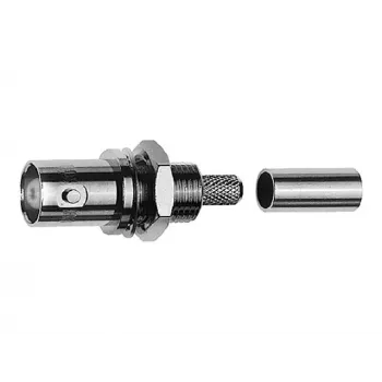TELEGÄRTNER BNC panelinis lizdas crimp jungtis 50 Ohm, skirta RG-223/U, RG-400/U, RG-142 B/U (J01001A0083)