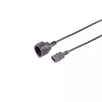 S CONN MAXIMUM CONNECTIVITY IEC C14 į CEE 7/3 adapterio kabelis, 1mm², UPS, 0,3m 09-07305