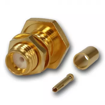 Telegärtner SMA moteriškoji crimp įmontuojama jungtis RG-316/U kabeliui, auksuota, 50 omų, DC-6 GHz J01151A0001Z
