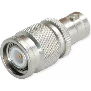 Telegärtner BNC lizdinė į TNC kištukinė adapteris, 50 omų, nikeliuotas žalvaris, DC-4 GHz, tiesus