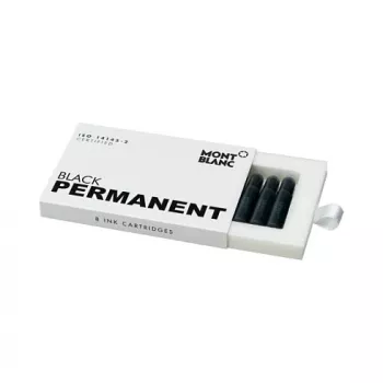 Montblanc Permanent Black rašalo kasetės fontanų parkeriams, 8 vnt. (107757)