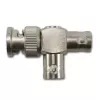Telegärtner BNC T-adapteris, BNC kištukas į 2x BNC lizdą, 50 Ohm, nikelis/auksas J01004A0616