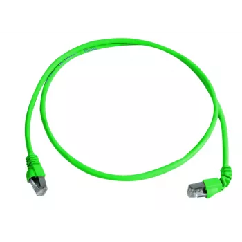 Telegärtner MP8 FS 500 Cat.6a SFTP komutacinis kabelis, RJ45 į RJ45, 2m, žalias, 90° jungtys, be halogenų L00001A0156