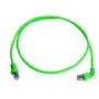 Telegärtner MP8 FS 500 Cat.6a SFTP komutacinis kabelis, RJ45 į RJ45, 2m, žalias, 90° jungtys, be halogenų L00001A0156