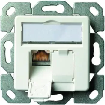 TELEGÄRTNER J00020A0523 AMJ-S Cat.6A ekranuota įleidžiama RJ45 rozetė, 2 prievadų, grynai balta